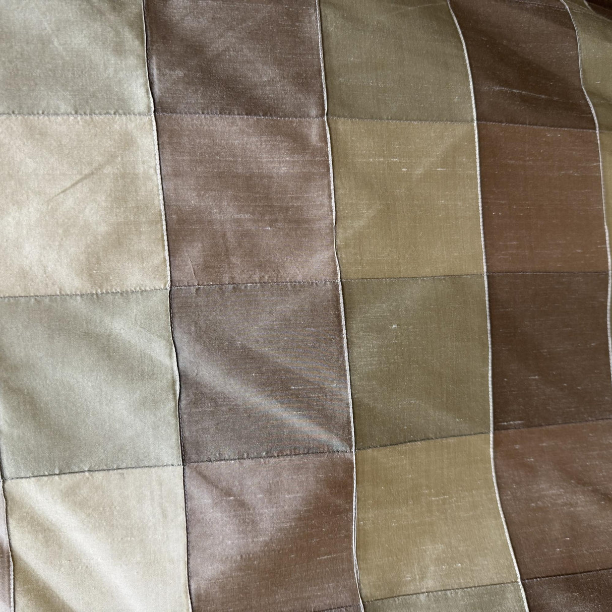 Soldo Silk Fabric - Multi-Colored Small Square Geometric, 54" Width (1 Yard)