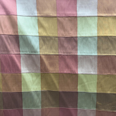 Soldo Silk Fabric - Multi-Colored Small Square Geometric, 54" Width (1 Yard)