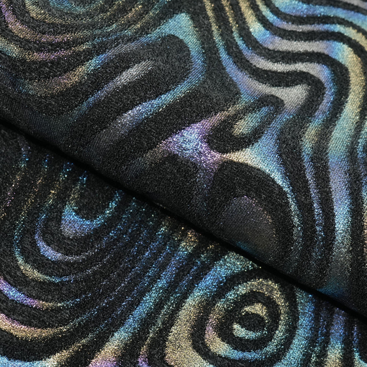 Foiled Stretch Velvet Sonic Swirl