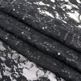 Sophia Stretch Lace Sequin Nylon Spandex Fabric - Sequin Lace, 48" Width, 2-Way Stretch, 129 GSM (1 Yard)