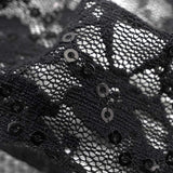 Sophia Stretch Lace Sequin Nylon Spandex Fabric - Black, Skin/Nude, Red, Lavender, Baby Blue, Mint, 48" Width (1 Yard)