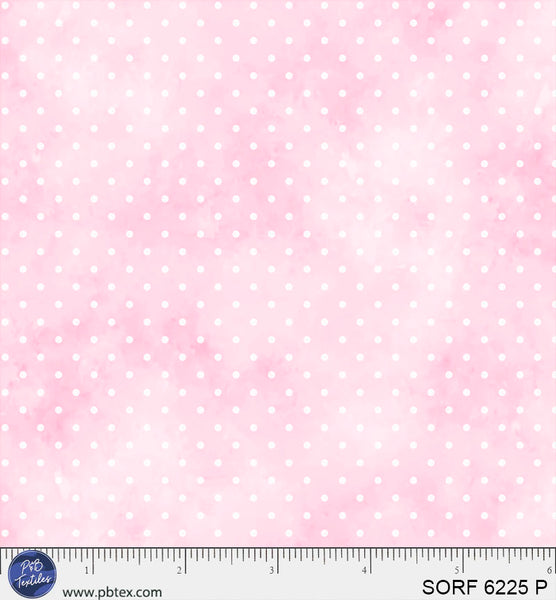 P&B Textiles Sorbet Flannel Pink Pin Dot Cotton Fabric
