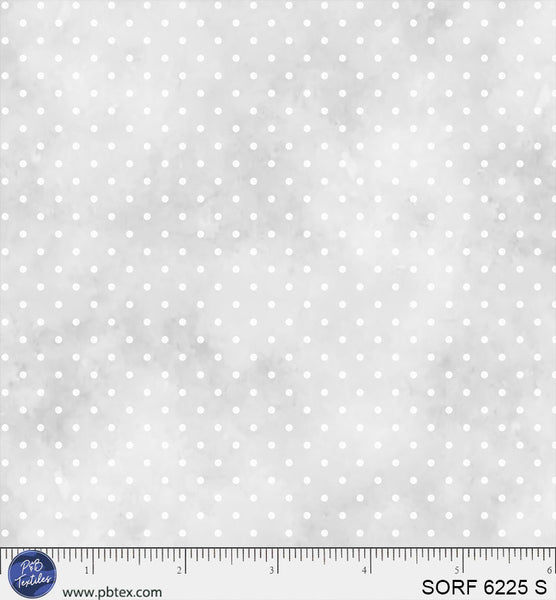 P&B Textiles Sorbet Flannel Grey Pin Dot Cotton Fabric