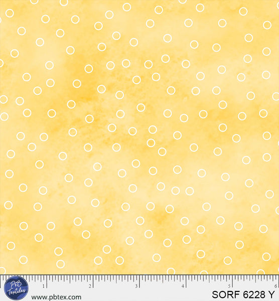 P&B Textiles Sorbet Flannel Yellow Open Dot Cotton Fabric Per Yard