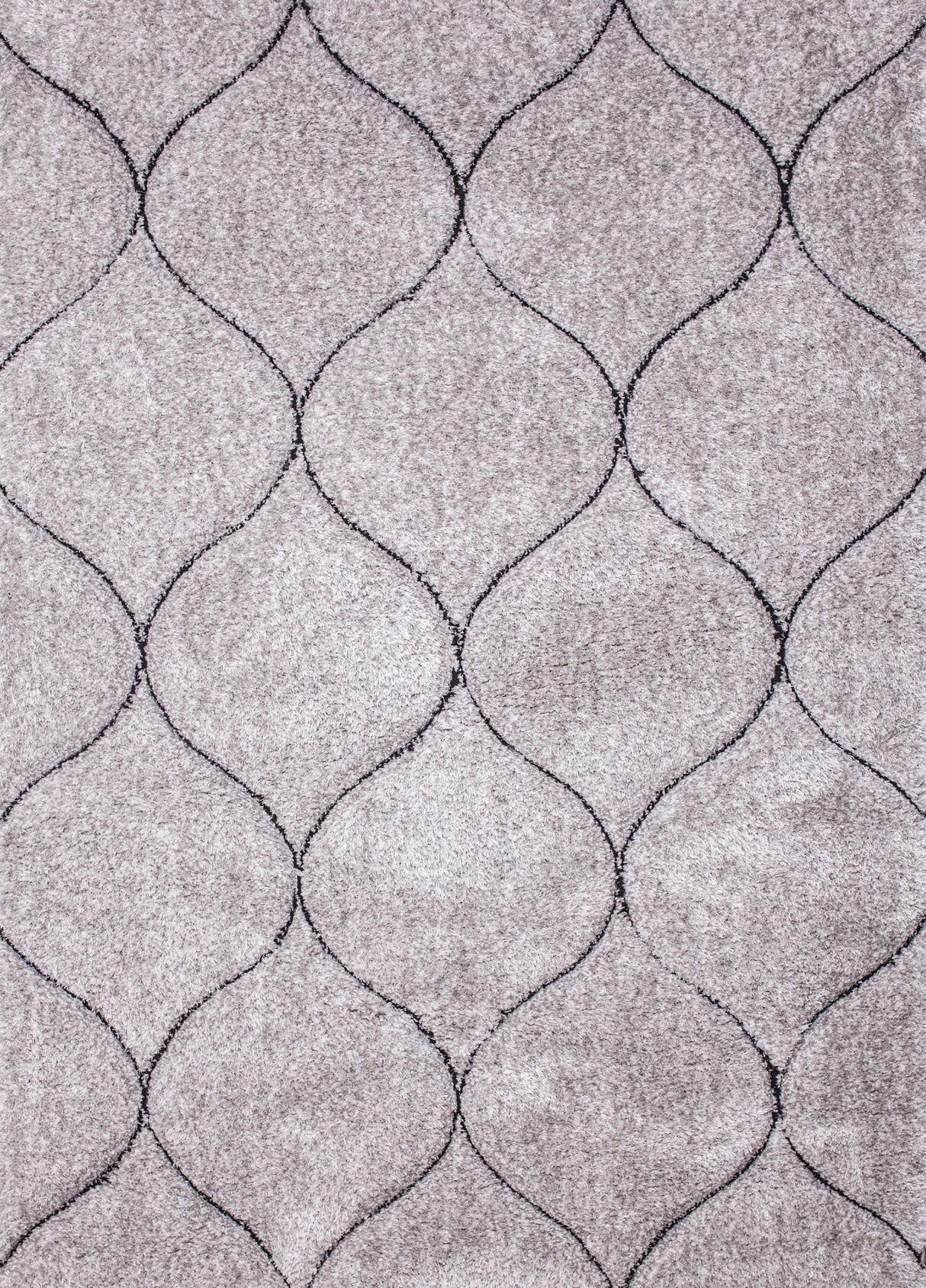 Touch Of Silver Shag Area Rug/Carpet 100 Percent Polyester Fabric - Plush Fluffy Shine 3D Geometric Design, Silver, 2" Pile Height (1 Piece)