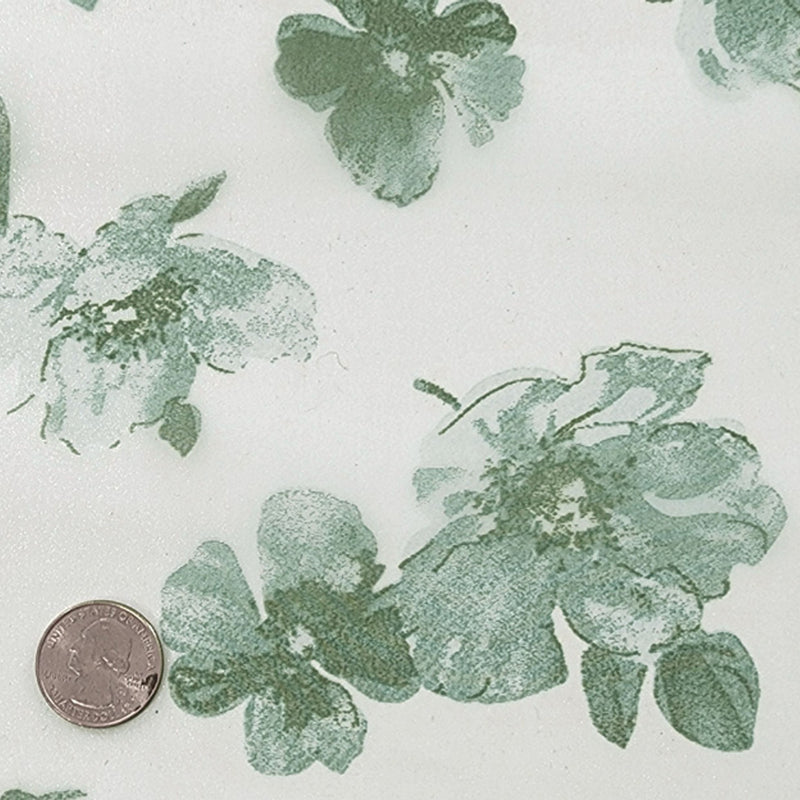 1 Yard Satin Organza Off White Green Fabric 56/57 Inches Wide