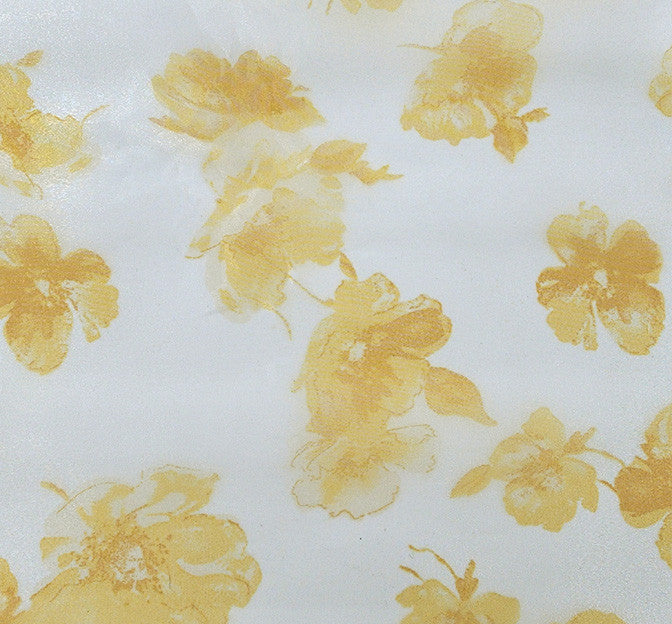 Satin Organza 1D1320 Polyester Fabric - Off White Yellow, 56/57" Width