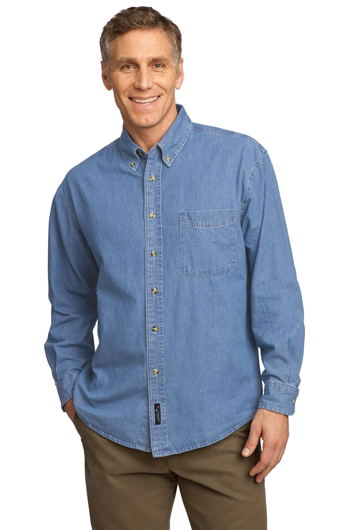 Port & Company® - Long Sleeve Value Denim Shirt