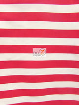 Poly Cotton 1 Inch Stripe Fabric Red/White Sold By The Yard