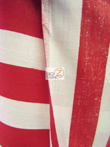 Poly Cotton 1 Inch Stripe Fabric Red/White Sold By The Yard