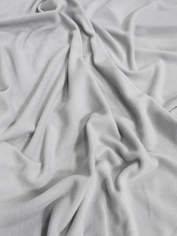 Solid Polar Fleece Fabric Silver
