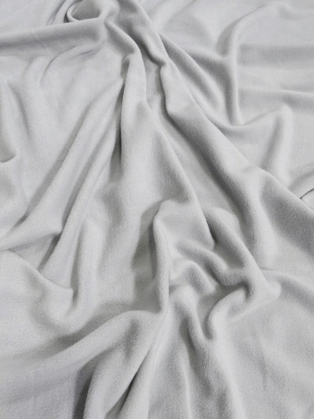 Solid Polar Fleece Fabric Silver