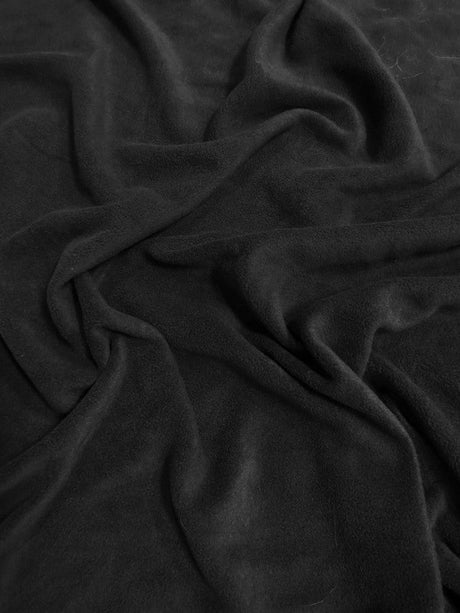 Black Solid Polar Fleece Fabric
