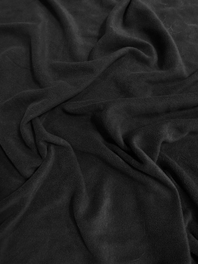 Black Solid Polar Fleece Fabric
