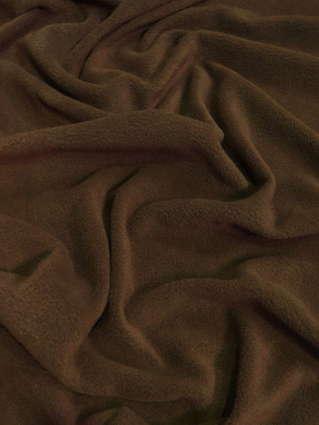 Solid Fleece Fabric Brown