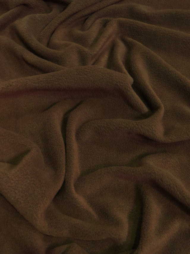 Solid Fleece Fabric Brown