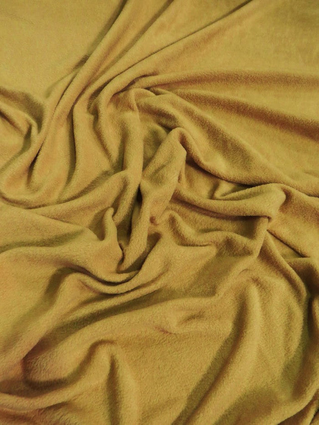 Solid Polar Fleece Fabric Camel