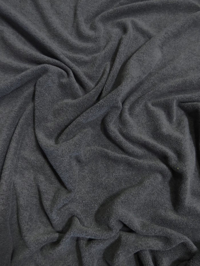 Charcoal Solid Polar Fleece Fabric