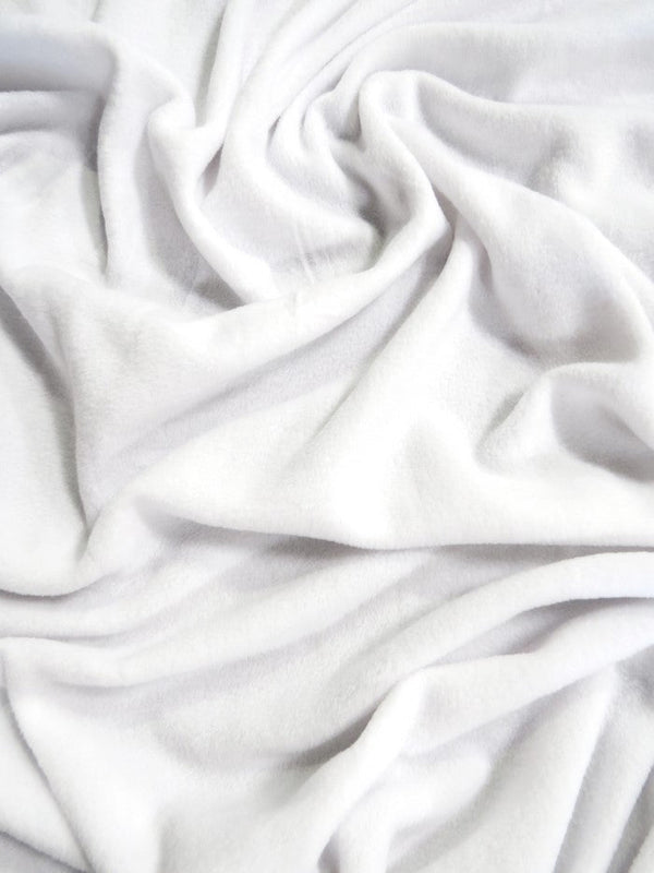 Solid Polar Fleece Fabric White