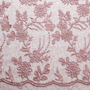 1 Yard Spider Mesh Lace Fabric with 3D Floral Embroidery, Applique & Sequins