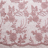 1 Yard Elegant Spider Mesh Lace Fabric with 3D Floral Embroidery & Sequins, 50/52" Wide, 100% Polyester