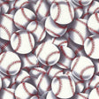Cotton Baseball Print Fabric White 44/45"