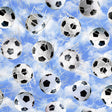 Cotton Print Blue Soccer Balls in Nets Fabric