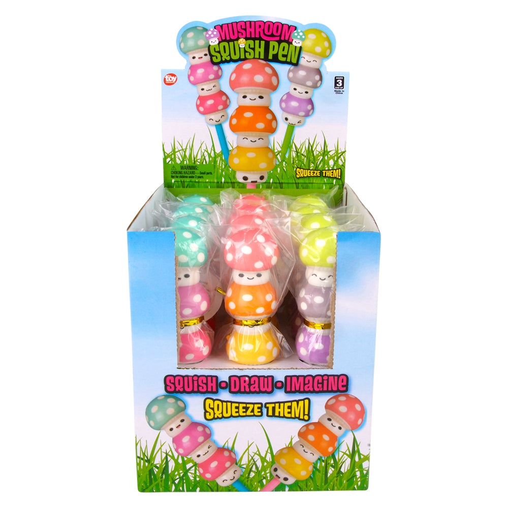 Squish Mushroom Pens (12 Pc Display)