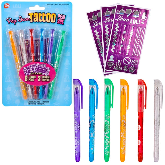 Tattoo Pen Set Pop Art 6" (1 DZ)
