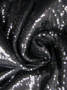 3Mm Mini Micro Shiny Sequins On Stretch Fdy Knit Jersey Polyester Spandex Fabric - Black, Gold, Platinum, Purple, Red, Fuchsia, Royal Blue, Turquoise, Silver, Dusty Pink, Gunmetal, Emerald Green, Lavender, 58" Width