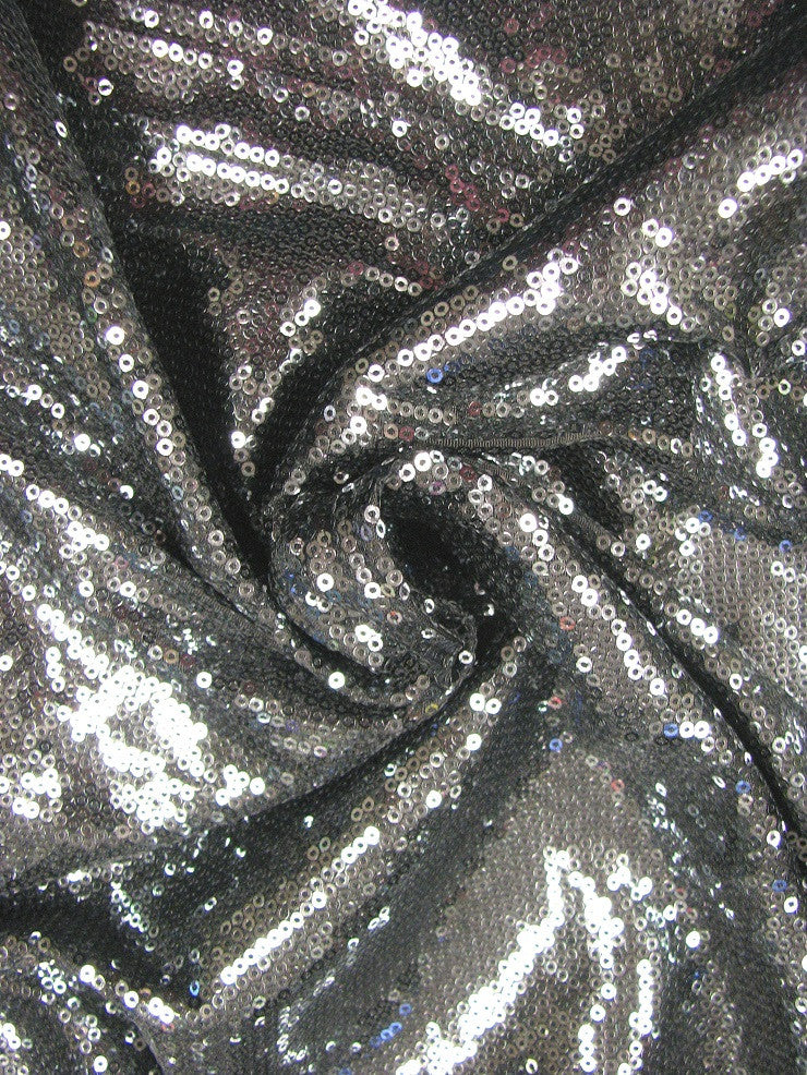 3Mm Mini Micro Shiny Sequins On Stretch Fdy Knit Jersey Polyester Spandex Fabric - Black, Gold, Platinum, Purple, Red, Fuchsia, Royal Blue, Turquoise, Silver, Dusty Pink, Gunmetal, Emerald Green, Lavender, 58" Width