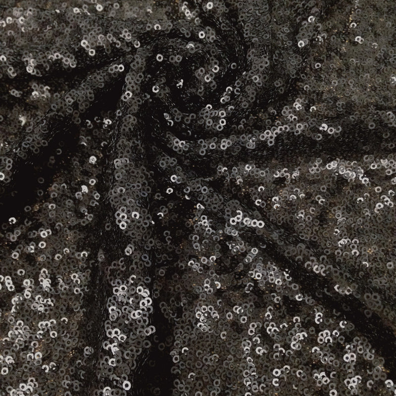 3Mm Mini Matte Overlapping Sequins Nylon Mesh Fabric - Black, Ivory, Silver, Copper, Red, Blush, Dark Gold, Champagne, 52" Width