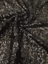 3Mm Mini Matte Overlapping Sequins Nylon Mesh Fabric - Black, Ivory, Silver, Copper, Red, Blush, Dark Gold, Champagne, 52" Width