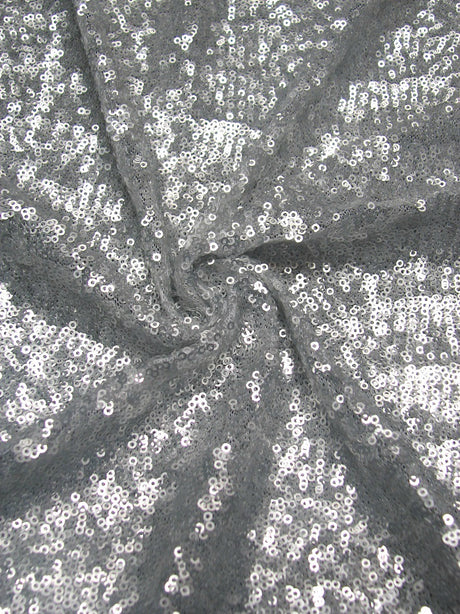 3Mm Mini Matte Overlapping Sequins Nylon Mesh Fabric - Black, Ivory, Silver, Copper, Red, Blush, Dark Gold, Champagne, 52" Width