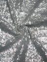 3Mm Mini Matte Overlapping Sequins Nylon Mesh Fabric - Black, Ivory, Silver, Copper, Red, Blush, Dark Gold, Champagne, 52" Width