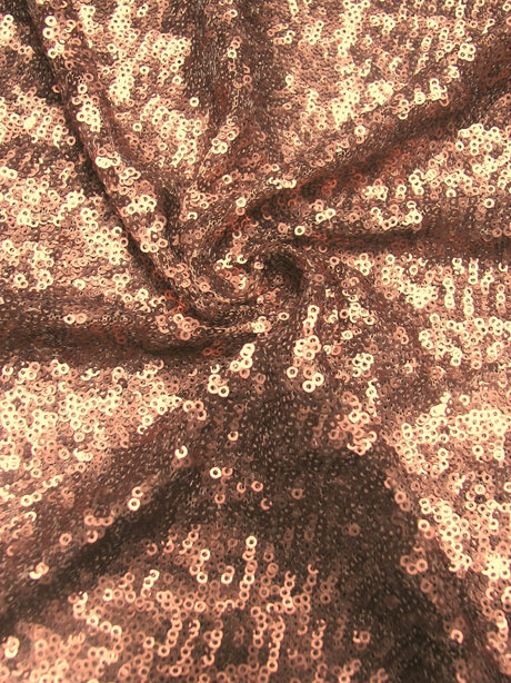 3Mm Mini Matte Overlapping Sequins Nylon Mesh Fabric - Black, Ivory, Silver, Copper, Red, Blush, Dark Gold, Champagne, 52" Width