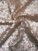 3Mm Mini Matte Overlapping Sequins Nylon Mesh Fabric - Black, Ivory, Silver, Copper, Red, Blush, Dark Gold, Champagne, 52" Width