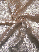 3Mm Mini Matte Overlapping Sequins Nylon Mesh Fabric - Black, Ivory, Silver, Copper, Red, Blush, Dark Gold, Champagne, 52" Width