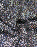 Polyester Spandex Sequins Fabric - Shiny Hologram Swirl, 54" Width