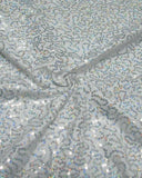 Polyester Spandex Sequins Fabric - Shiny Hologram Swirl, 54" Width