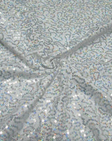 Polyester Spandex Sequins Fabric - Shiny Hologram Swirl, 54" Width