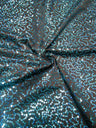 Polyester Spandex Sequins Fabric - Shiny Hologram Swirl, 54" Width