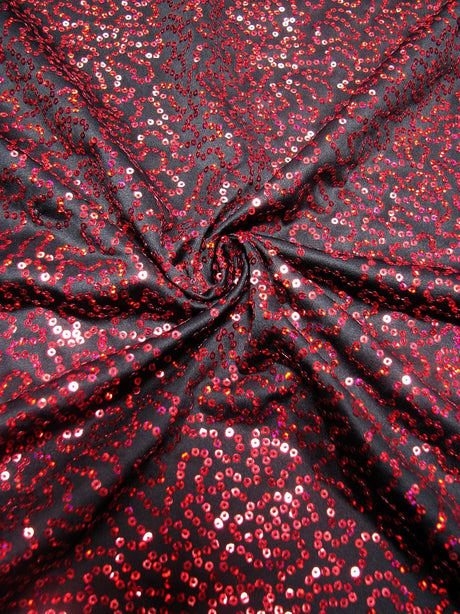 Polyester Spandex Sequins Fabric - Shiny Hologram Swirl, 54" Width