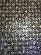 Polyester Non-Stretch Mesh Fabric - 3MM Geometric Design, Black/Gold, Black/Taupe
