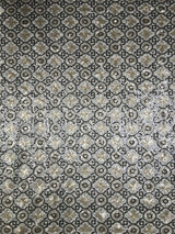 Polyester Non-Stretch Mesh Fabric - 3MM Geometric Design, Black/Gold, Black/Taupe