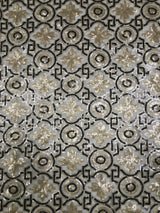 Polyester Non-Stretch Mesh Fabric - 3MM Geometric Design, Black/Gold, Black/Taupe