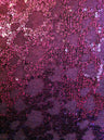 6Mm Black Sequins Poly Fishnet Mesh Fabric - Shiny Colored Metallic Foil Hive Pattern, Black, Magenta, Turquoise, Purple, Red, Silver, Gold, 52"/54" Width