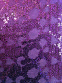 6Mm Black Sequins Poly Fishnet Mesh Fabric - Shiny Colored Metallic Foil Hive Pattern, Black, Magenta, Turquoise, Purple, Red, Silver, Gold, 52"/54" Width
