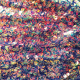 Holographic Glitz Mini Disc Sequins Polyester Fabric - Royal, Fuchsia, Aqua, Pink, 56" Wide