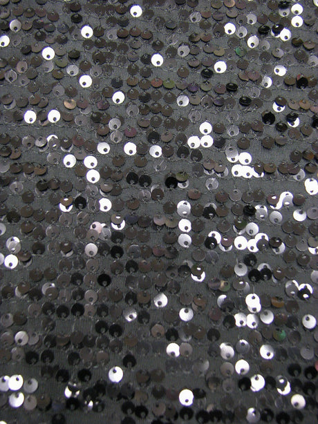5Mm Shiny Sequin Paillettes Polyester Spandex Fabric - Black, Gold, Red, Purple, Turquoise, Silver, 56"-58" Width
